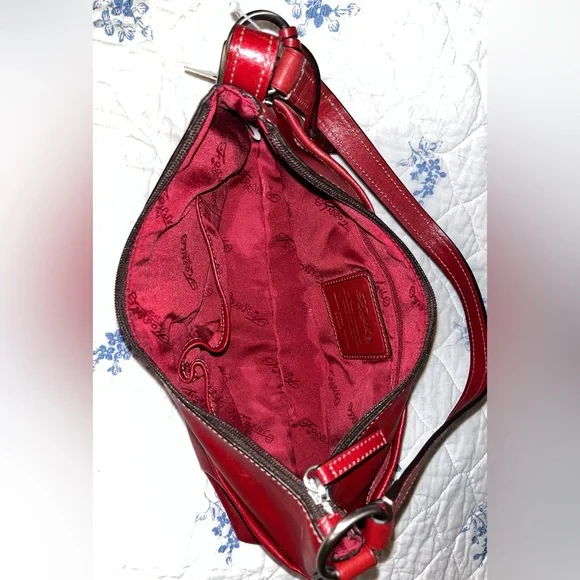 Fossil Emily Cherry Red Leather Shoulder Bag NEW!! - Picture 7 of 12